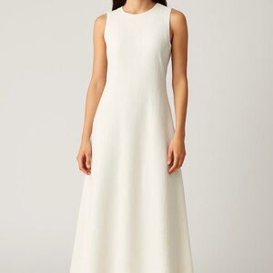 Zara Sleeveless Linen Blend Dress in White